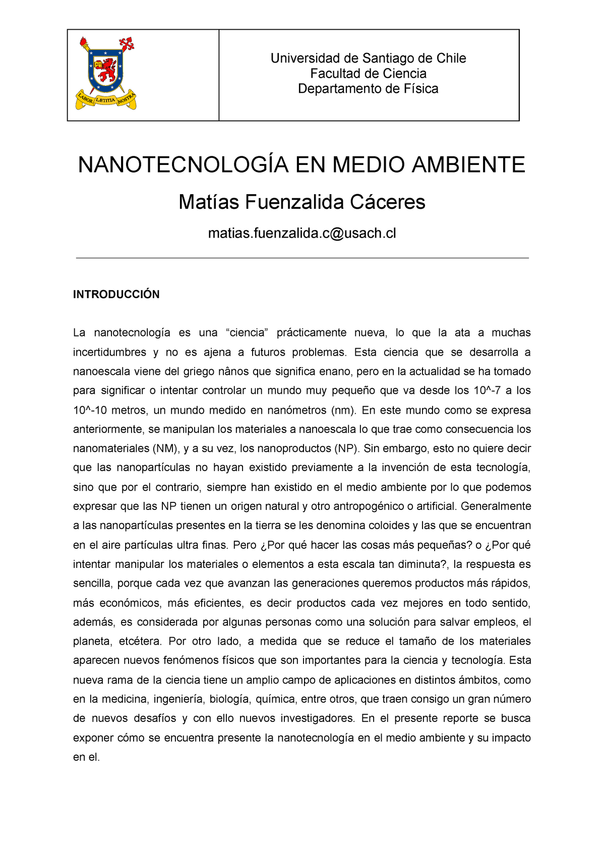 surco Diez Abrumar Nanotecnología EN Medio Ambiente - NANOTECNOLOGÍA EN MEDIO AMBIENTE Matías  Fuenzalida Cáceres - Studocu