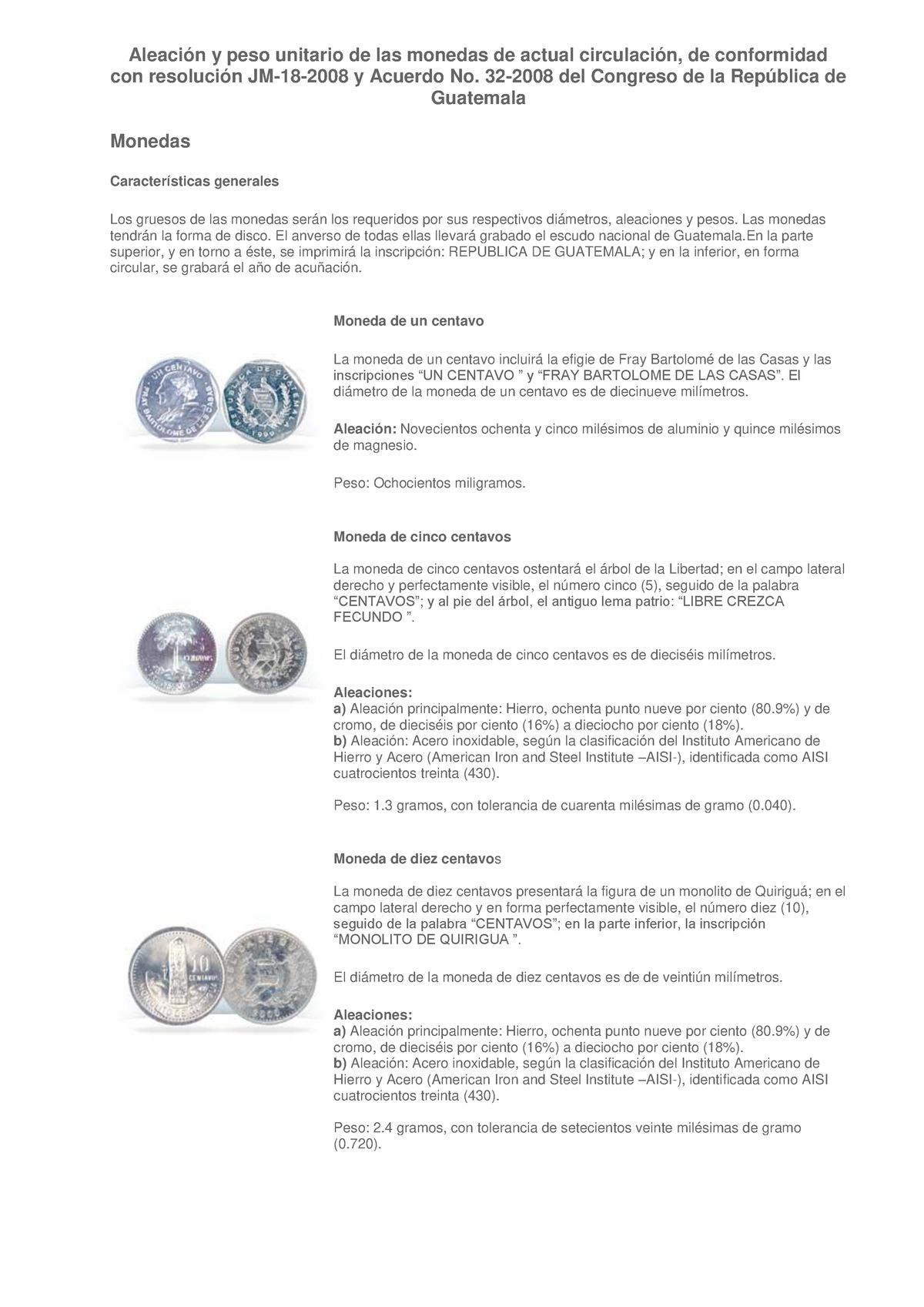 Billetes Monedas Actual Circulacion - Aleación Y Peso Unitario De Las ...