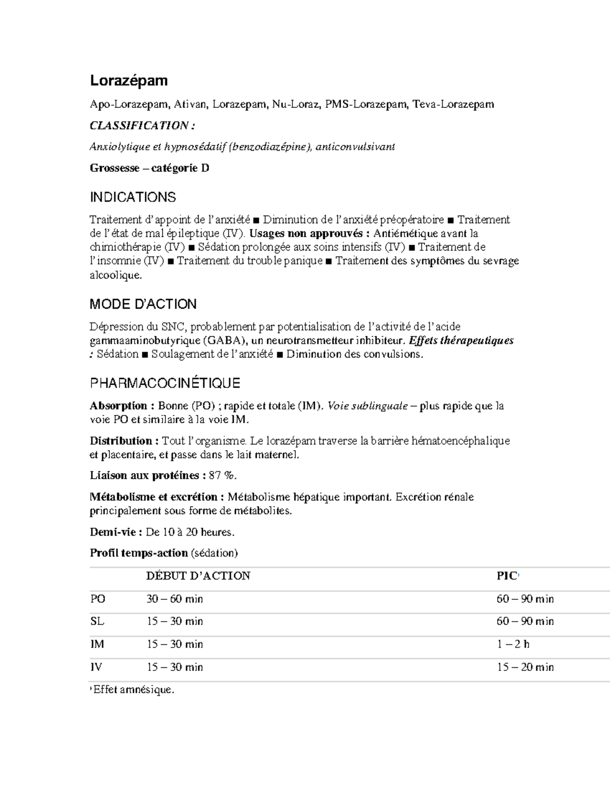 Lorazépam (Ativan) - Lorazépam Apo-Lorazepam, Ativan, Lorazepam, Nu ...