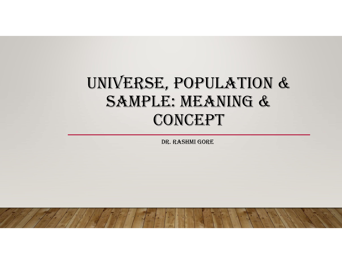 what is population or universe in research