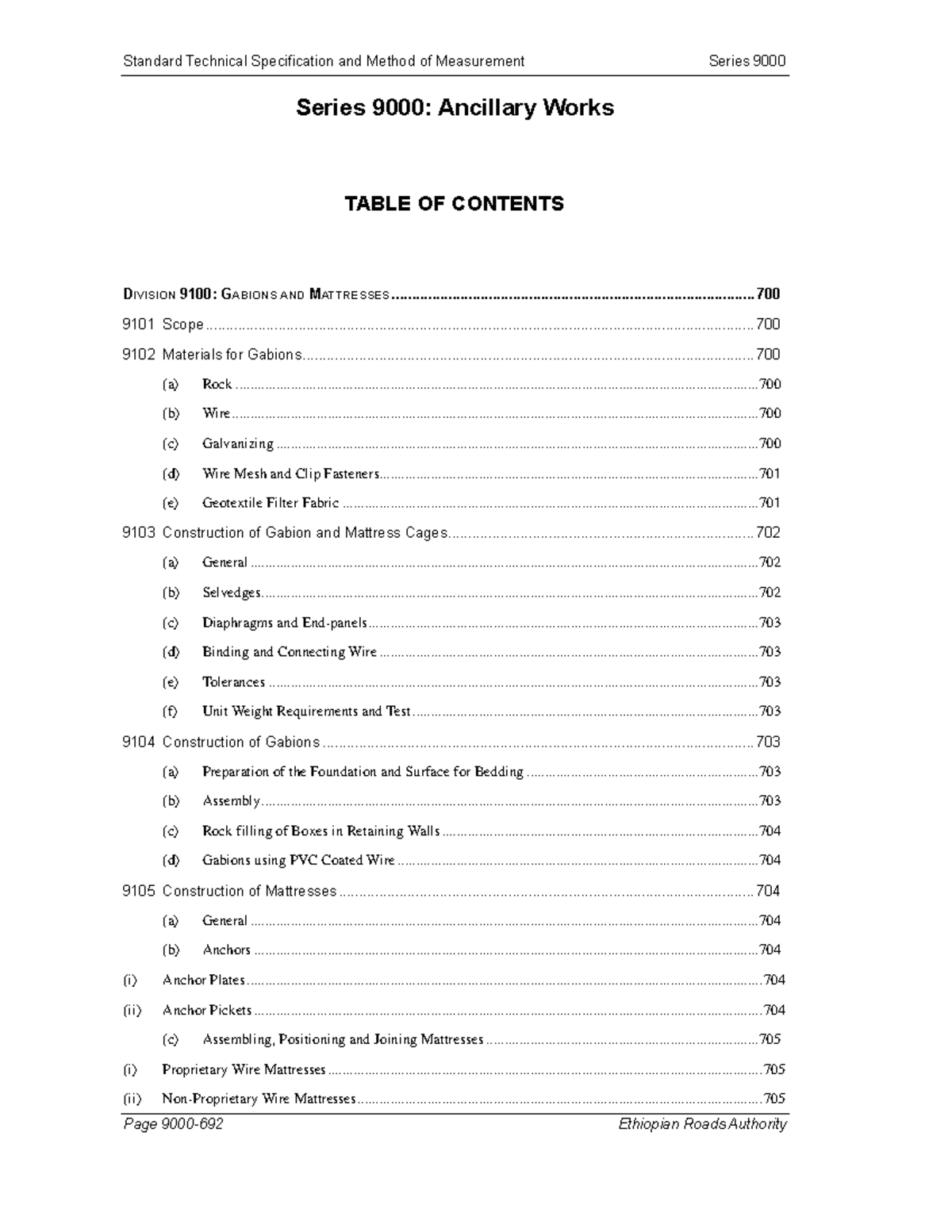 9000 Ancillary Works - assignment - Page 9000- 692 Ethiopian Roads ...