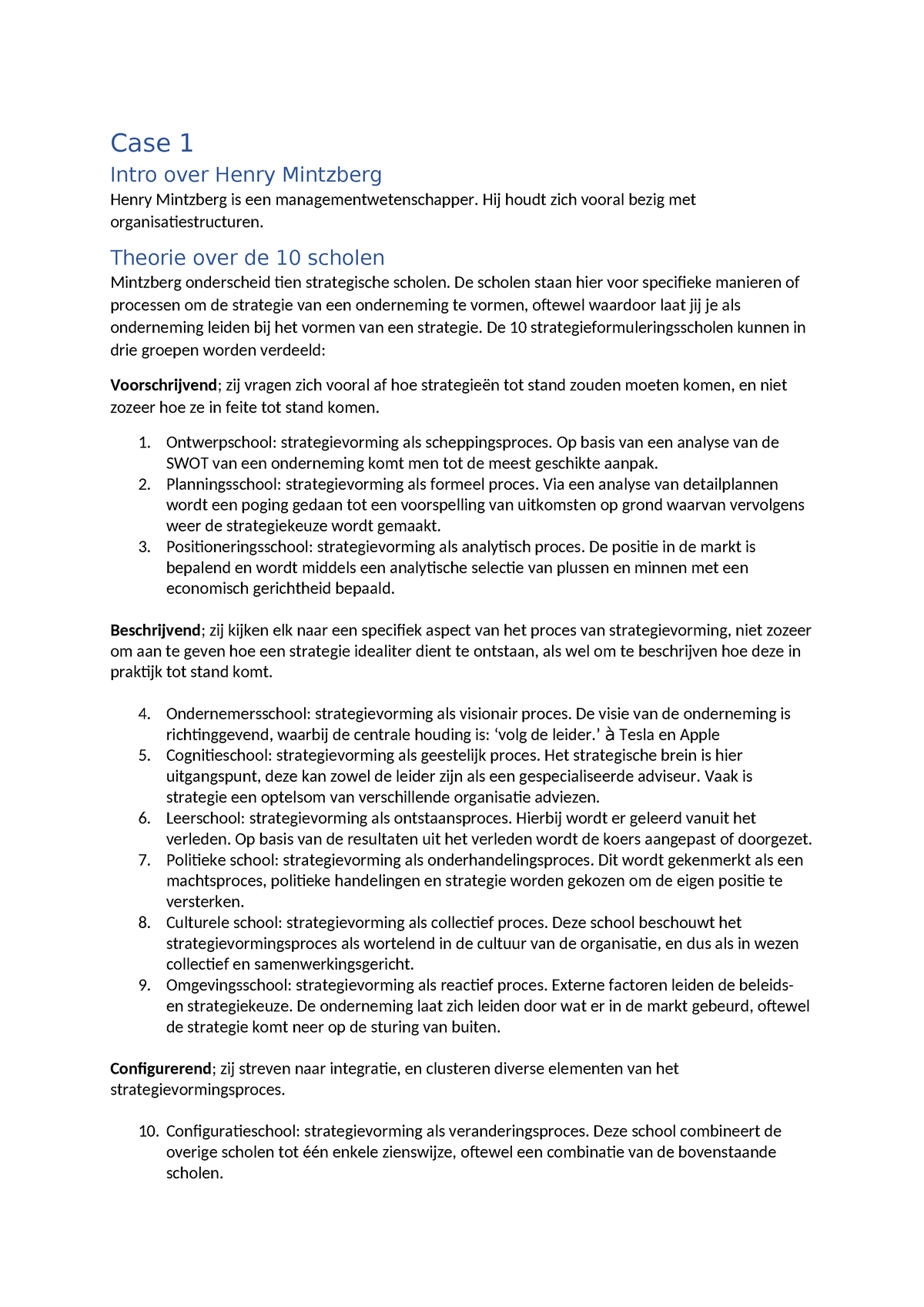 Samenvatting STM - Case 1 Intro Over Henry Mintzberg Henry Mintzberg Is ...