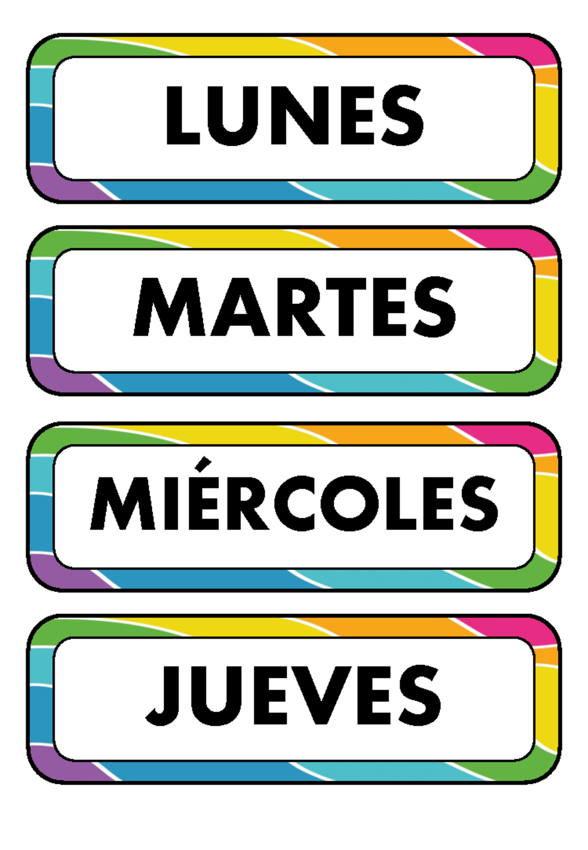 DIAS DE LA Semana - DECORACION - Educación - LUNES MARTES MIÉRCOLES ...
