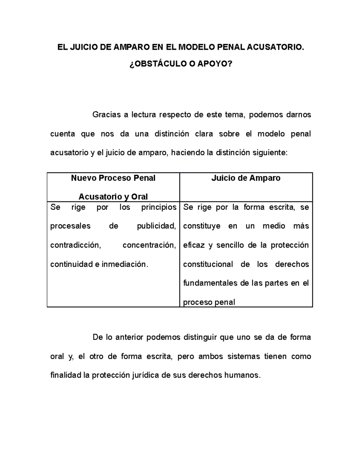 EL Juicio DE Amparo EN EL Modelo Penal Acusatorio - EL JUICIO DE AMPARO ...