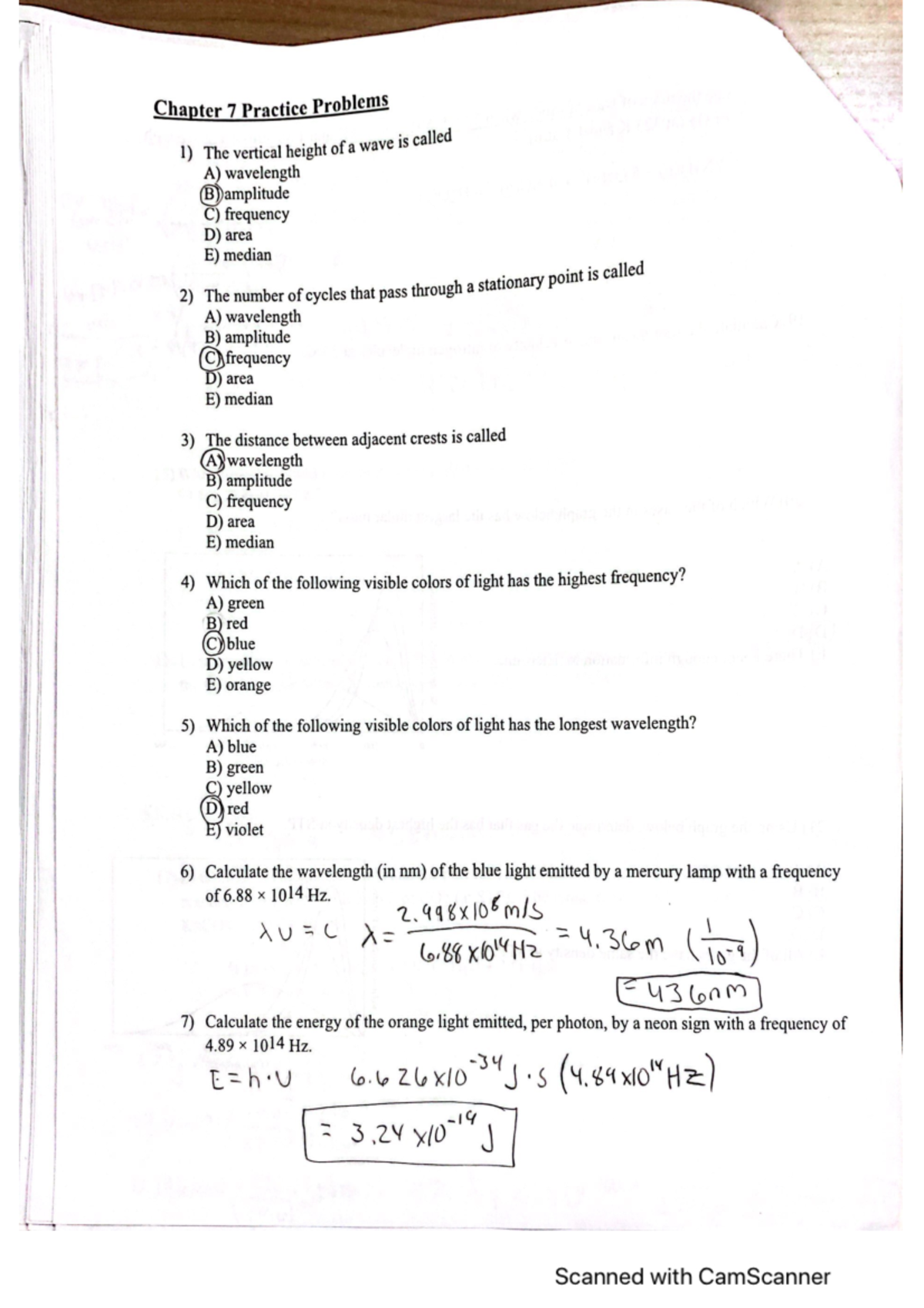 Chem ch 7 - 1 - Chem Chapter 7 practice problems - Chapter 7 Practice ...