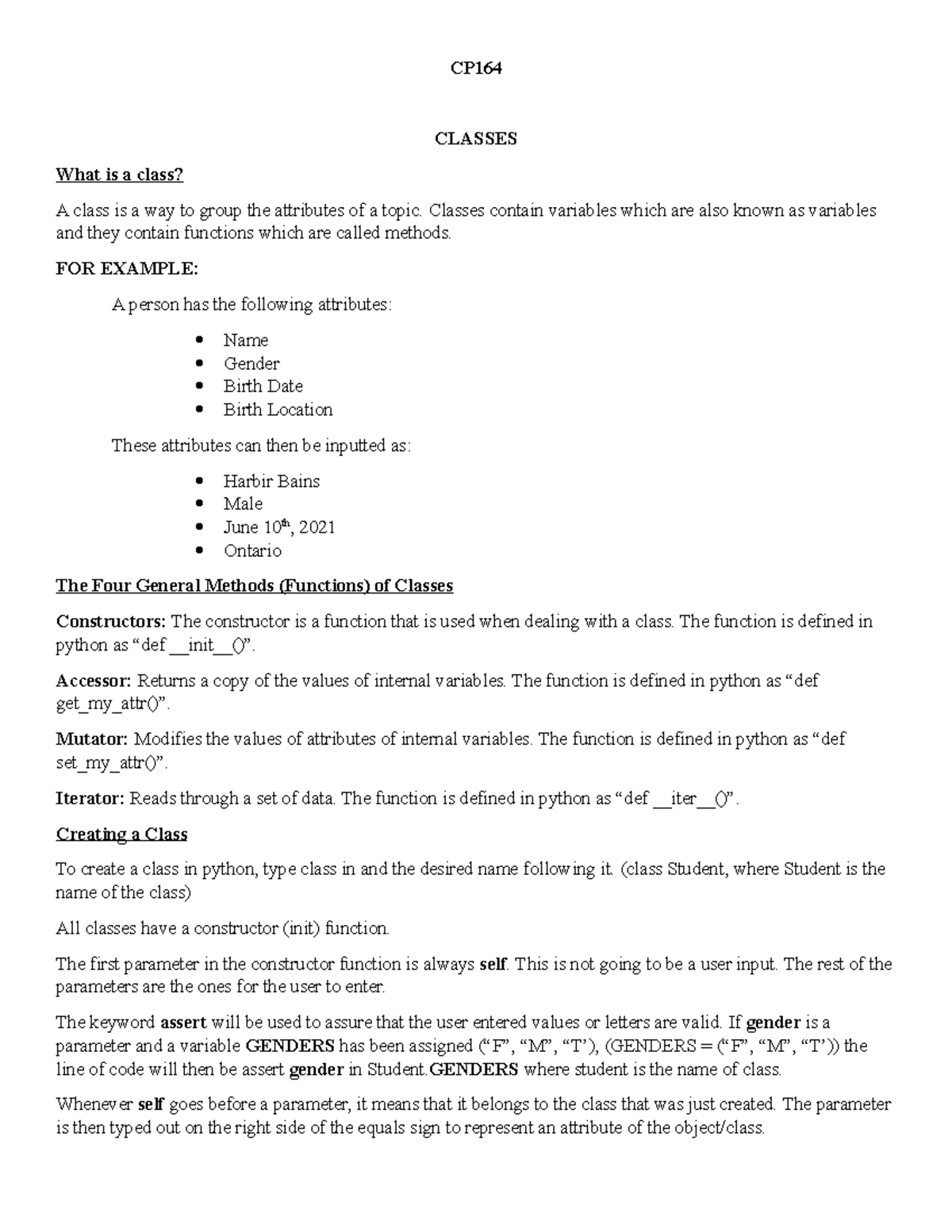 cp164-notes-cp-classes-what-is-a-class-a-class-is-a-way-to-group