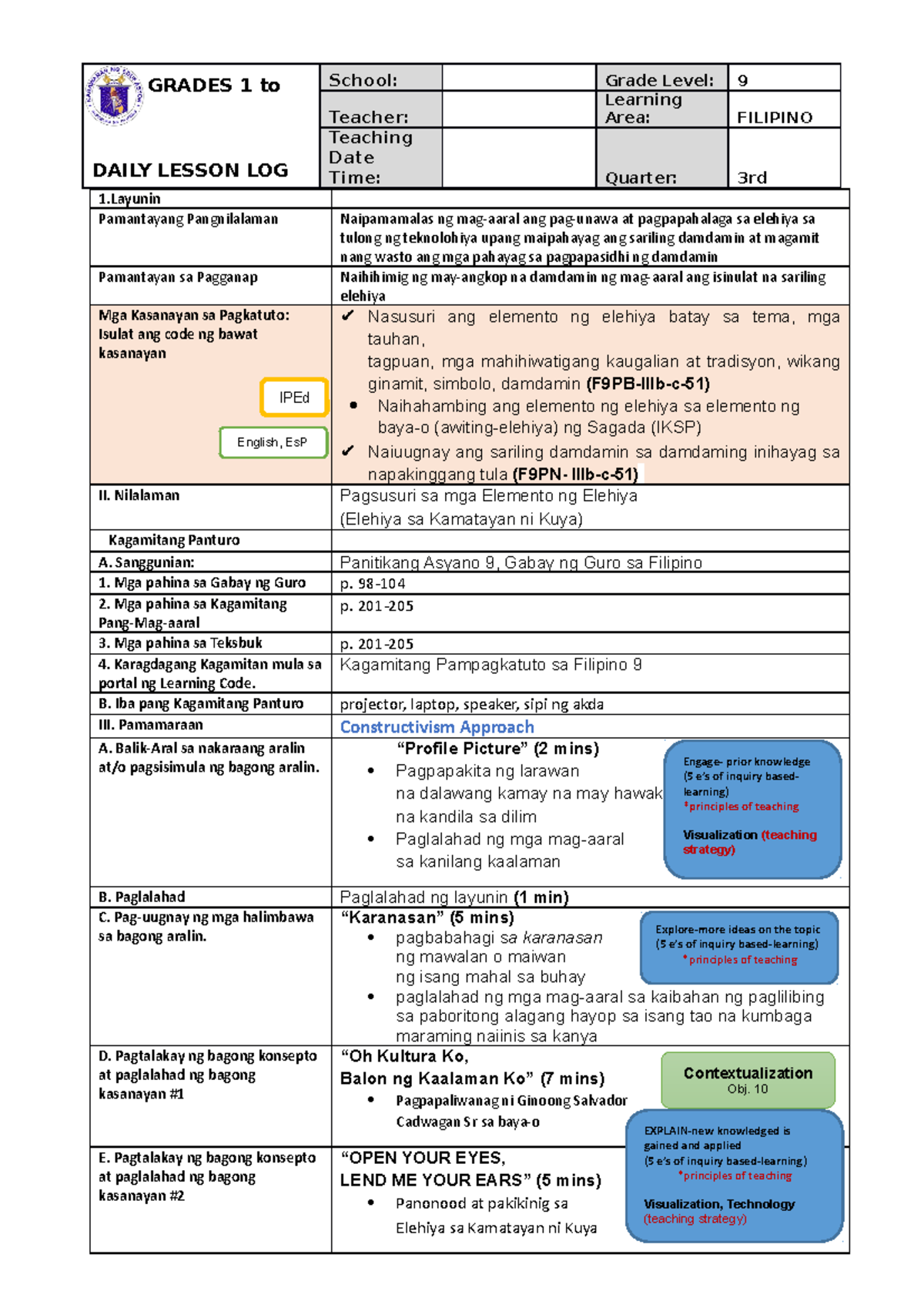 Dlp March - for reference - GRADES 1 to 12 DAILY LESSON LOG School ...