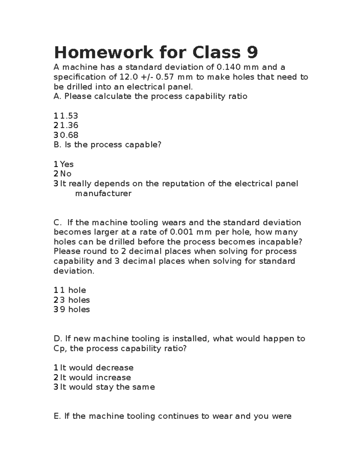 class 9 homework