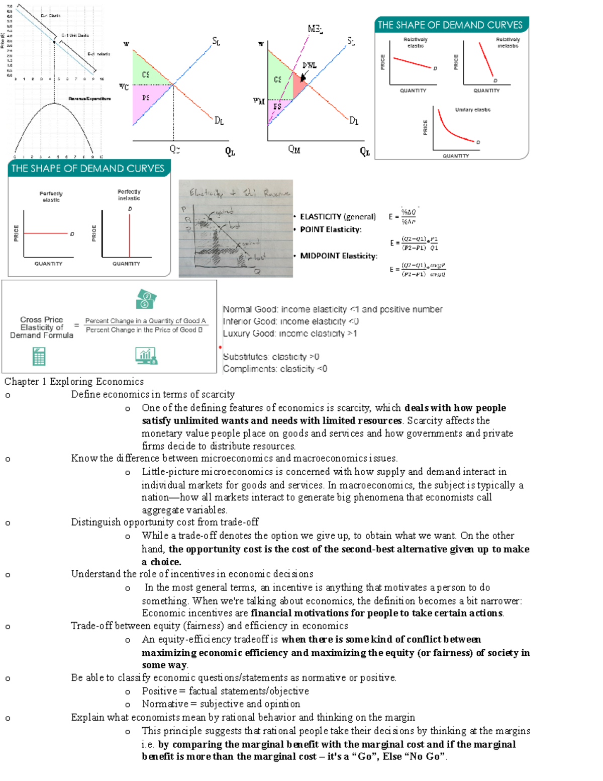 Study Guide Econ Test #1 - Chapter 1 Exploring Economics o Define ...