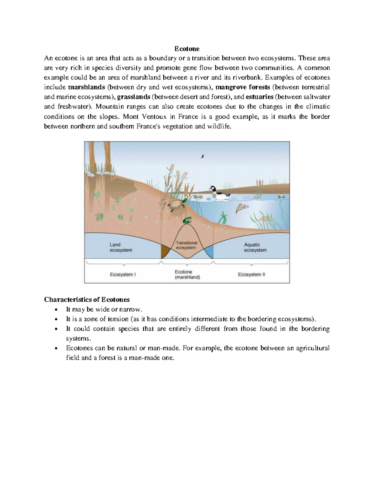 Ecotone - Ecotone An ecotone is an area that acts as a boundary or a ...