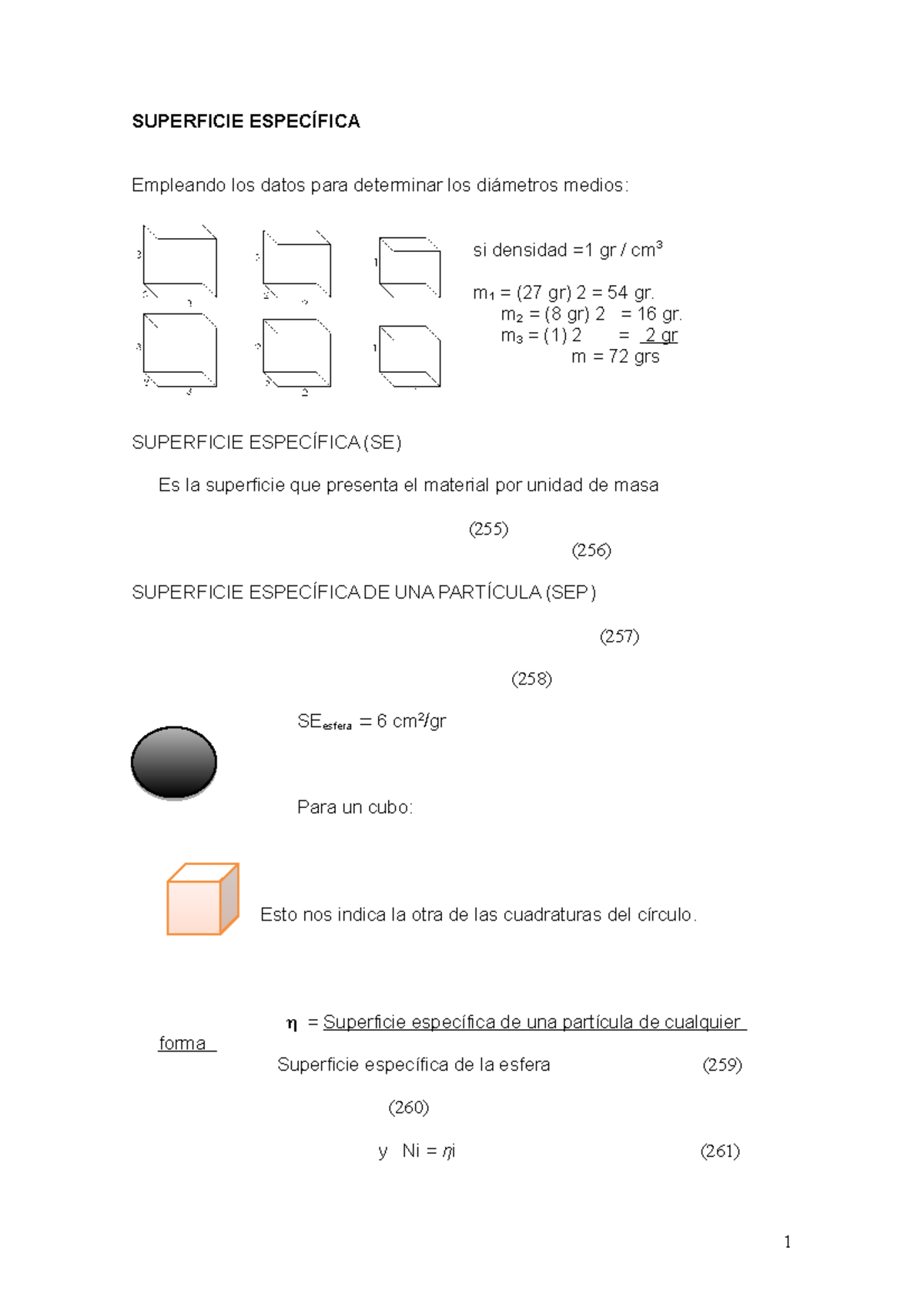 Superficie especiìfica - SUPERFICIE ESPECÍFICA Empleando los datos para ...