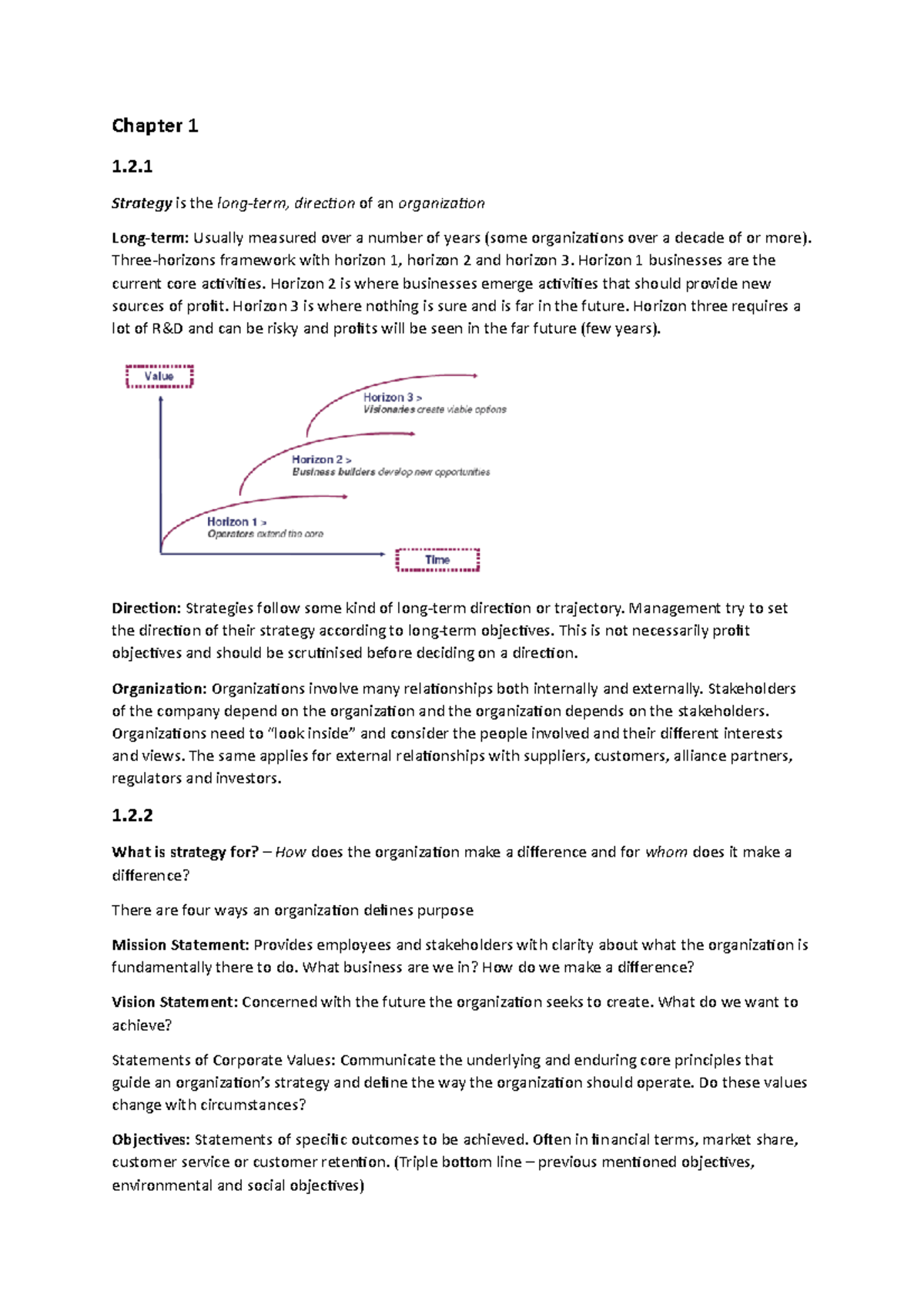 Book Summary - SDV - Samenvatting Exploring Strategy - Chapter 1 1 ...