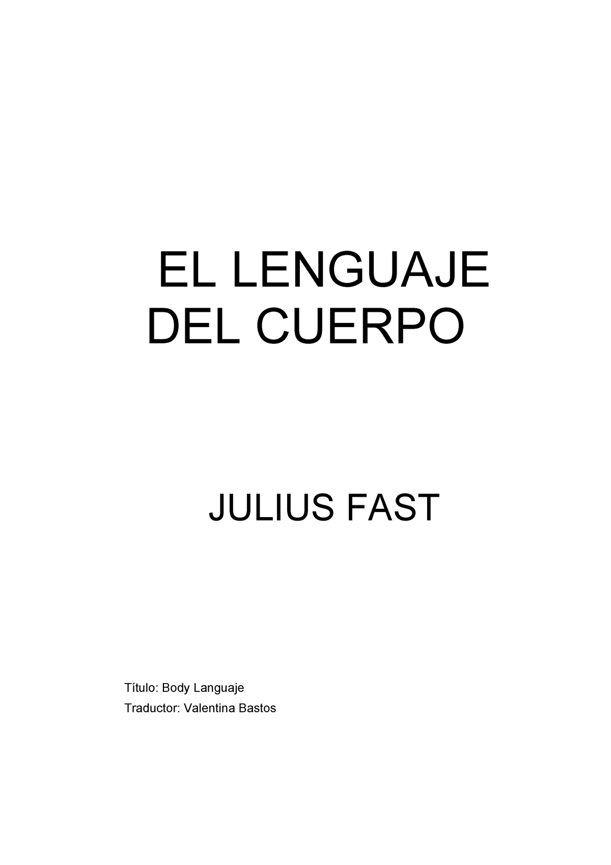 El Lenguaje Del Cuerpo Fast Julius   20   EL LENGUAJE DEL CUERPO ...