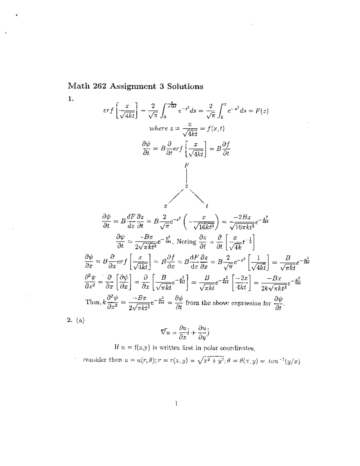 MATH 262 Assignment 3 Solutions - MATH 262 - Studocu