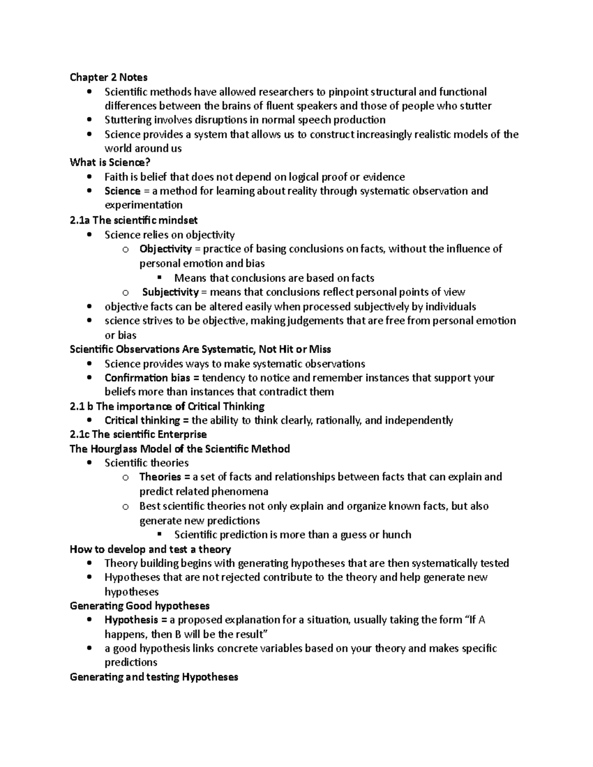 Chapter 2 Notes - Chapter 2 Notes Scientific methods have allowed ...