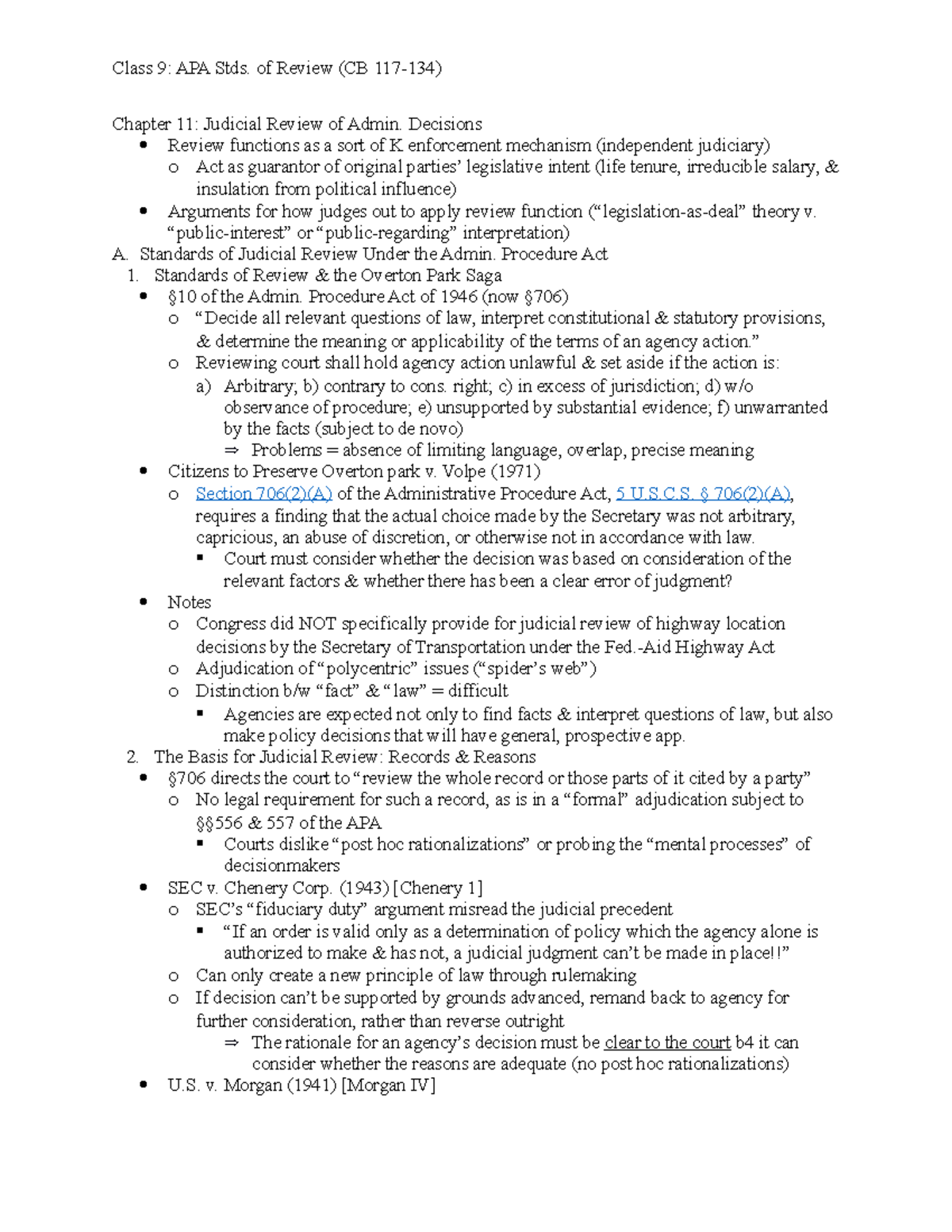 Admin Class 9 - Chapter Summary - Class 9: APA Stds. Of Review (CB 117 ...