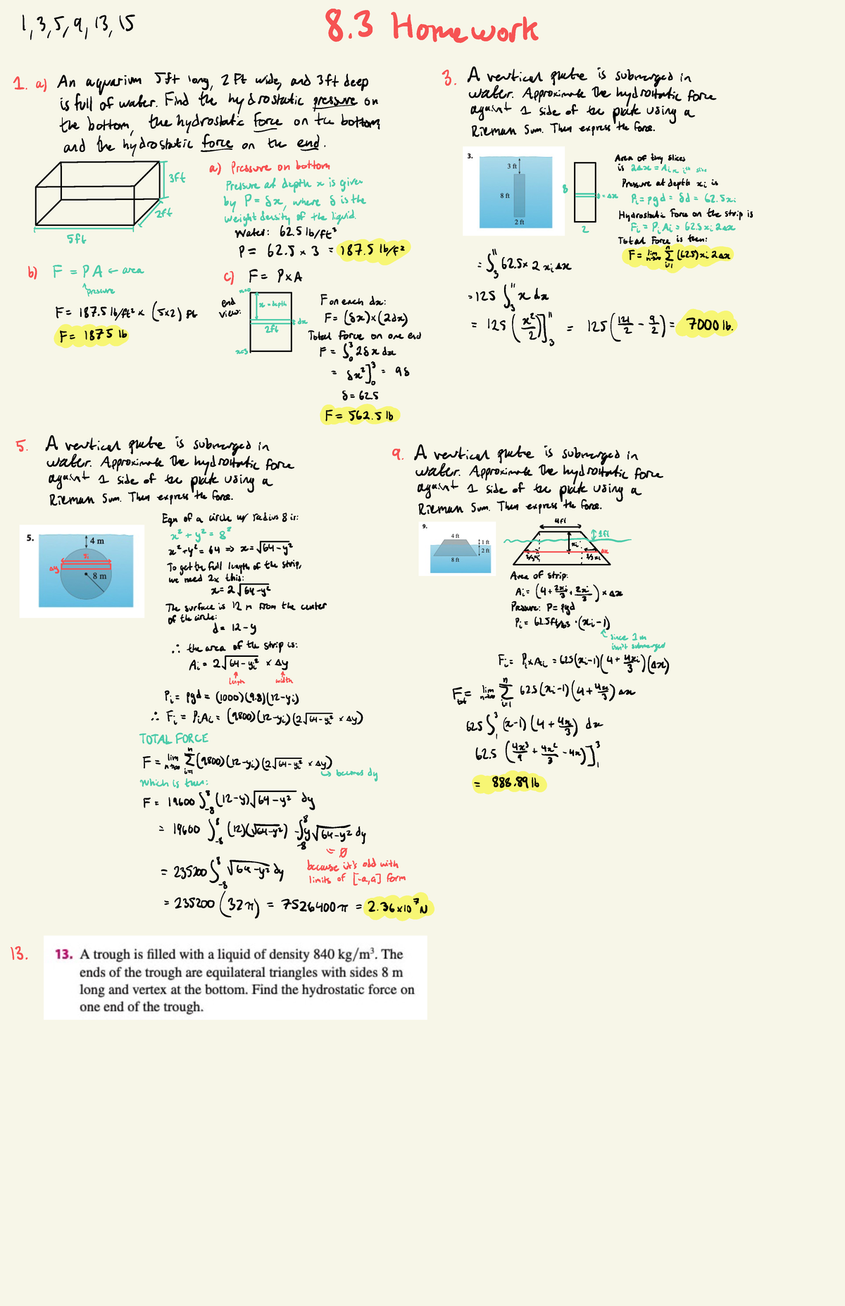 8.3 Problems - CALC II HMWRK - REVIEW AND PRACTICE - 1,3 , 5,9 , 13,15 ...