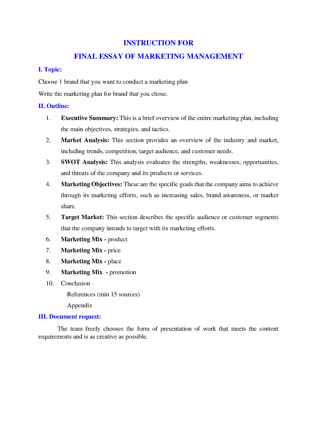marketing management essay pdf