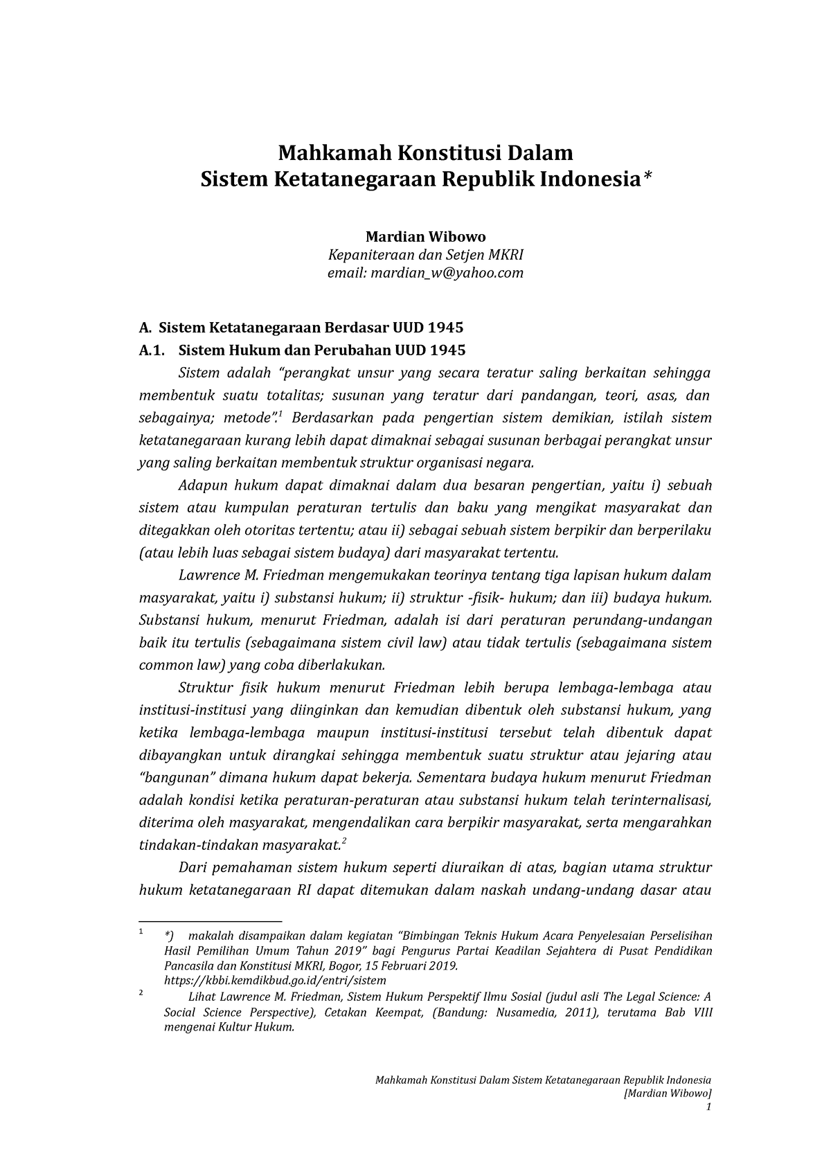 Materi 71 MK Dalam Sistem Ketatanegaraan RI PKS Pusdik - Mahkamah ...