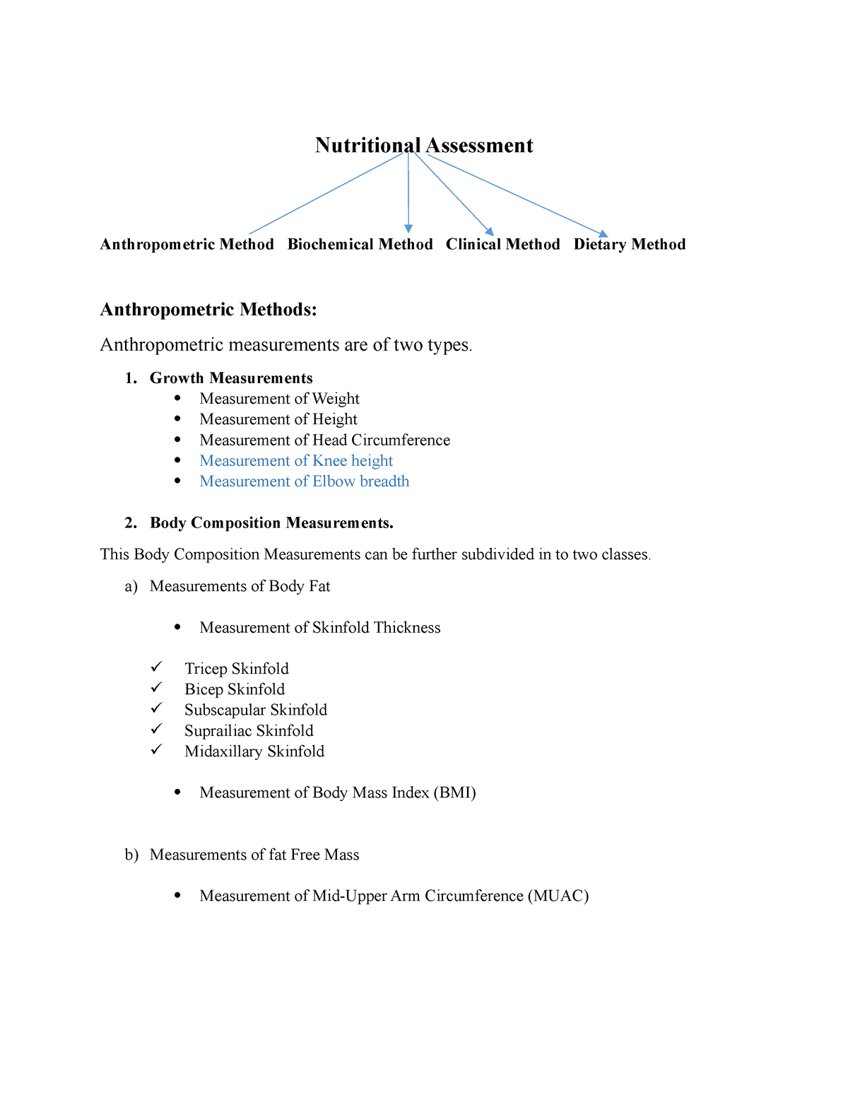 Methods Of Nutritional Assessment - Nutritional Assessment ...