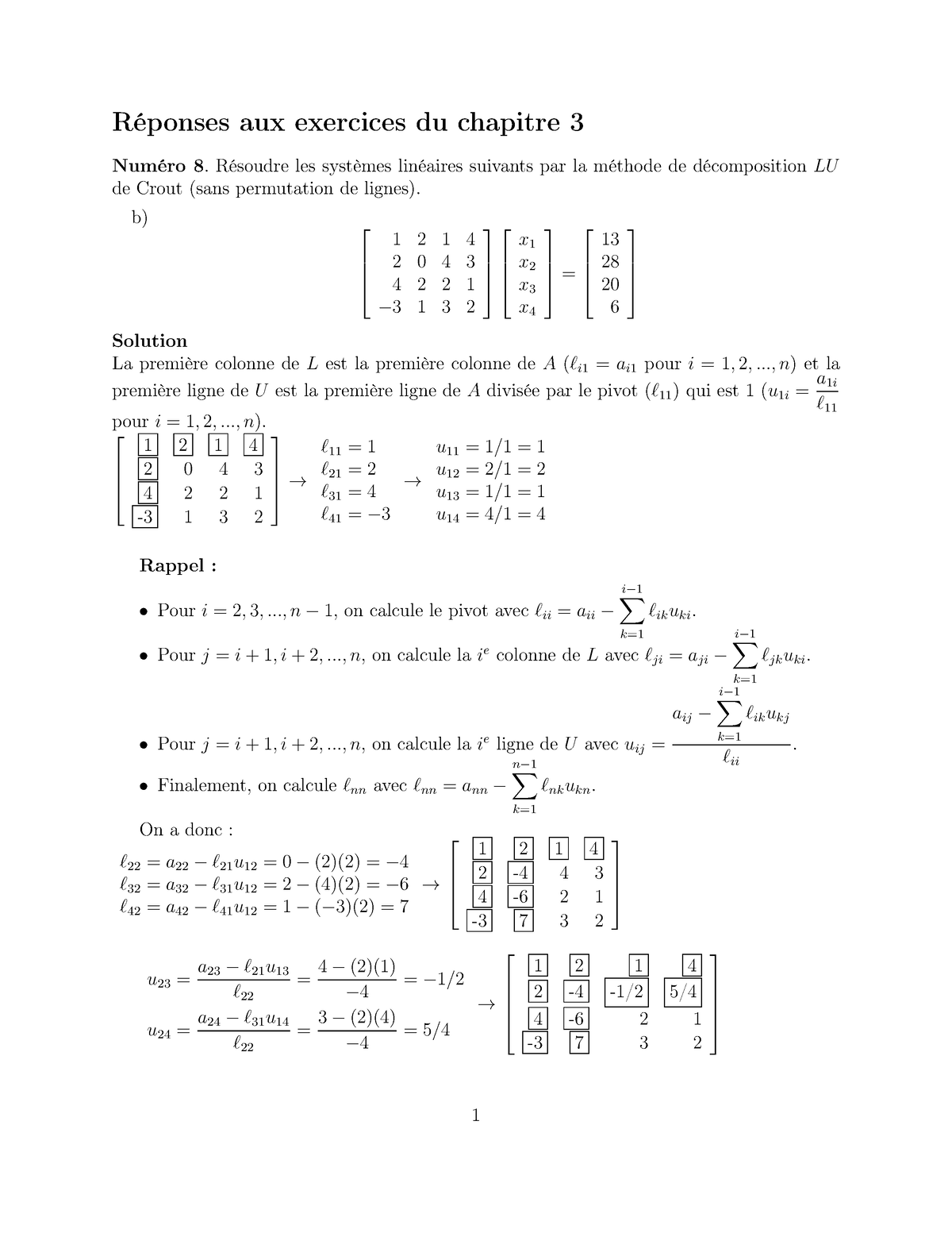 Solution 3 - Réponses Aux Exercices Du Chapitre 3 Numéro 8. Résoudre ...