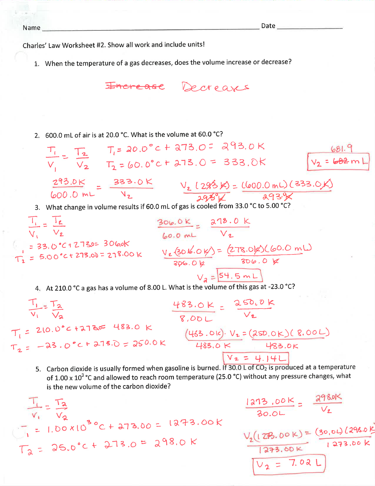 Charles law ws answer key - Management Science - Studocu