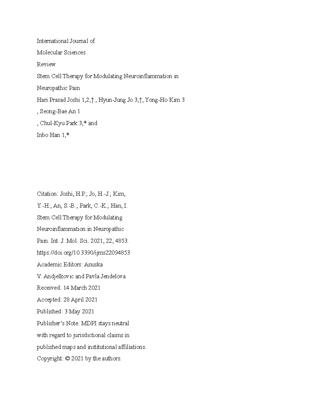 International Journal of - International Journal of Molecular Sciences ...