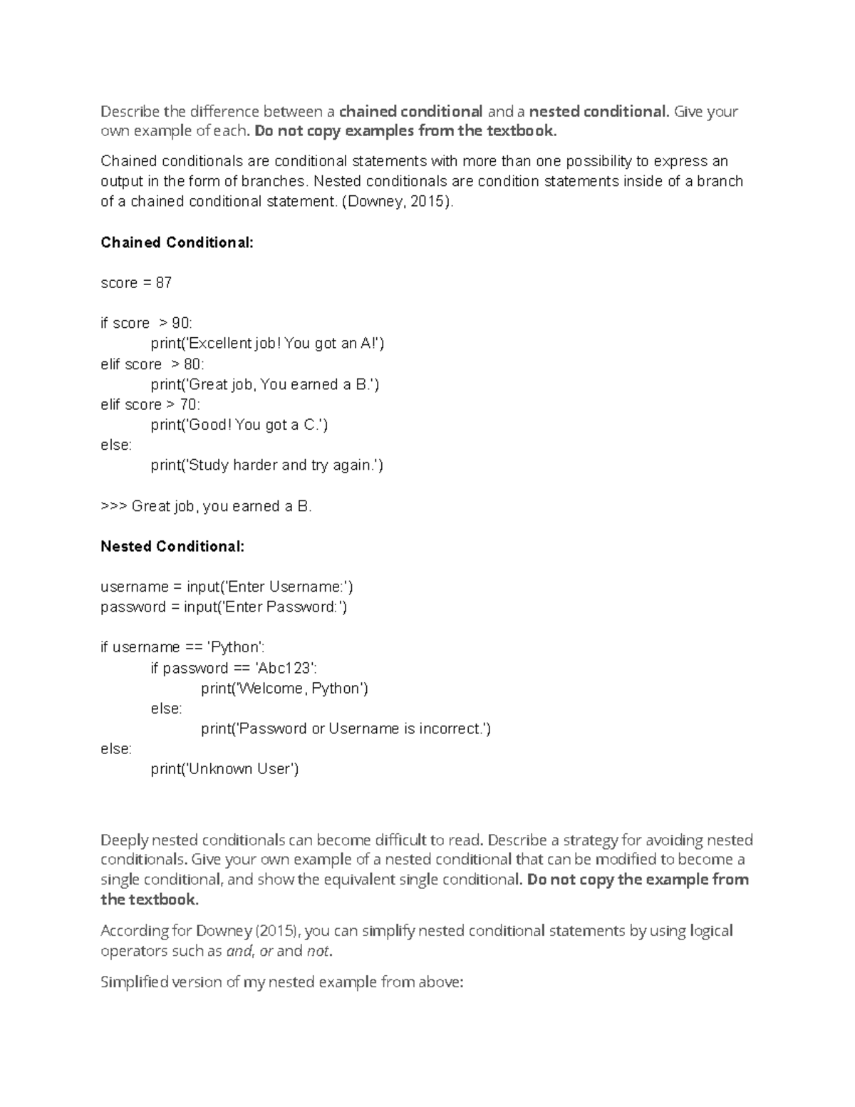 Discussion Post Unit 3 PF - Describe the difference between a chained ...