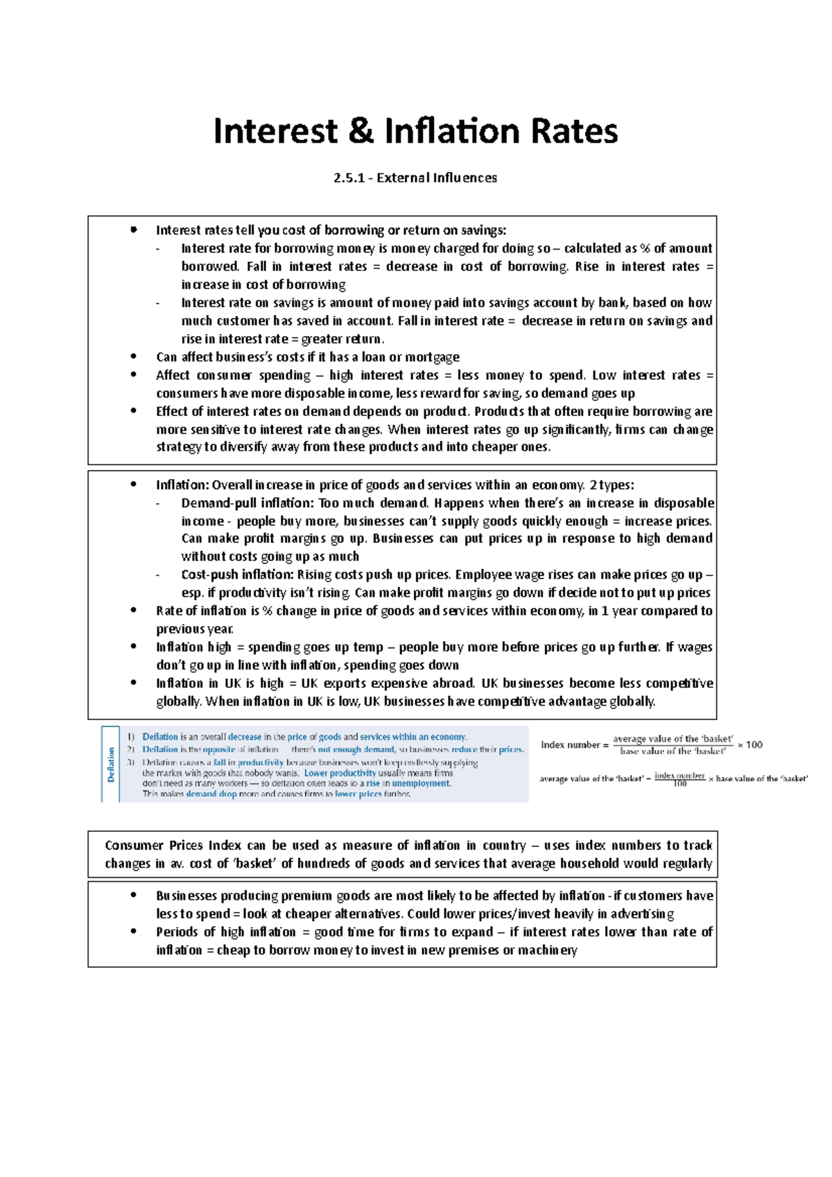 2.5 External Influences - Interest & Inflation Rates 2.5 - External ...