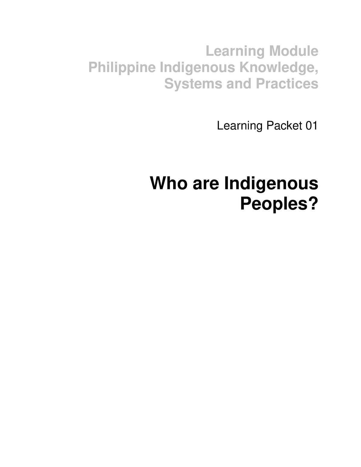 Learning Packet 01 Who Are Indigenous Peoples UIEC0201 - Learning ...