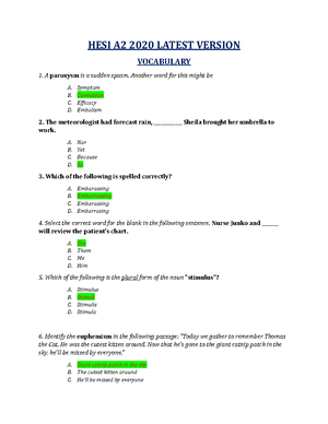 HESI A2 Reading Passages Versions 1 2 WITH Answers - HESI A2 Reading ...