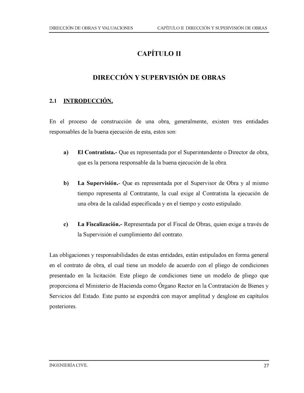 Cap2 Dirección Y Supervisión De Obras CapÍtulo Ii DirecciÓn Y SupervisiÓn De Obras 2 8200