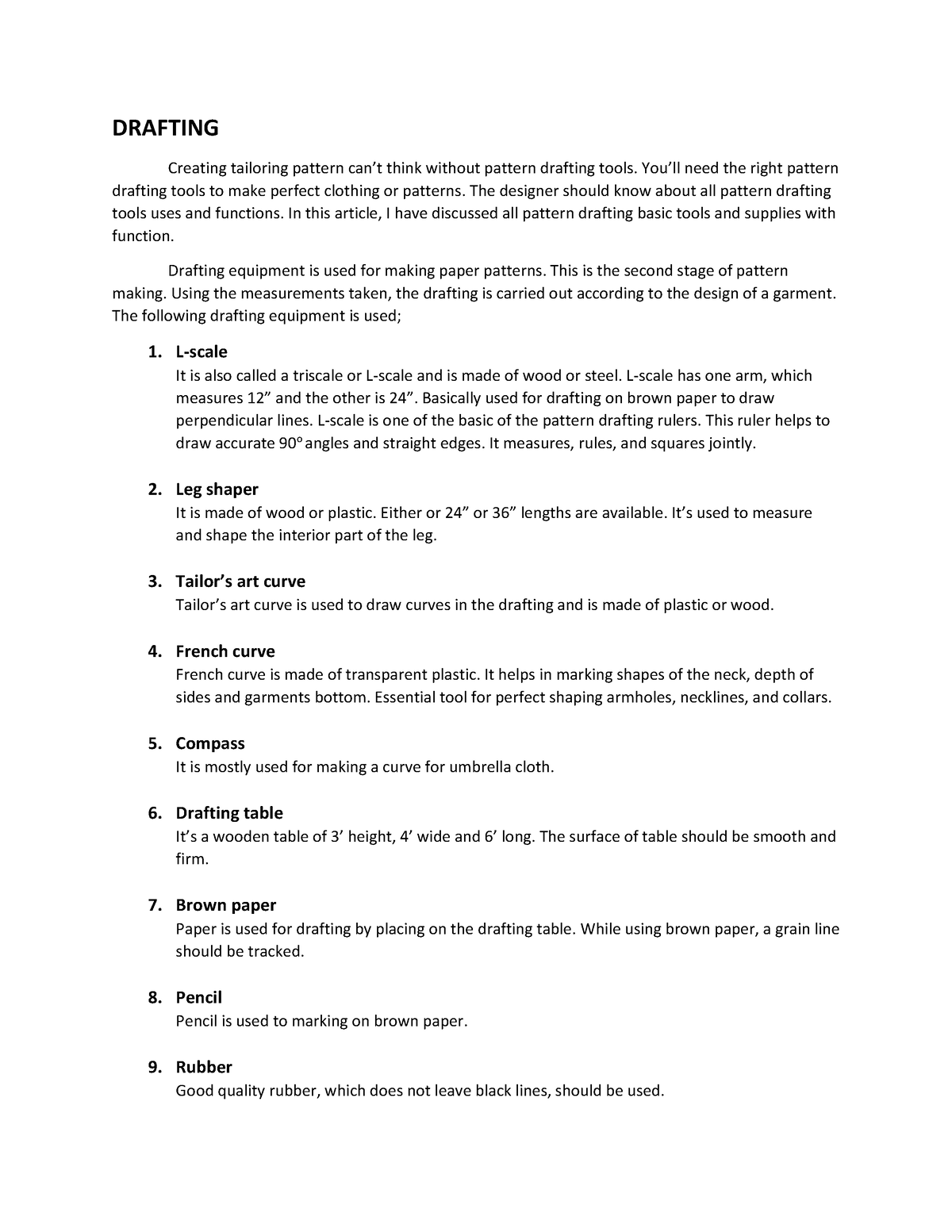 Drafting Tools - DRAFTING Creating tailoring pattern can’t think ...