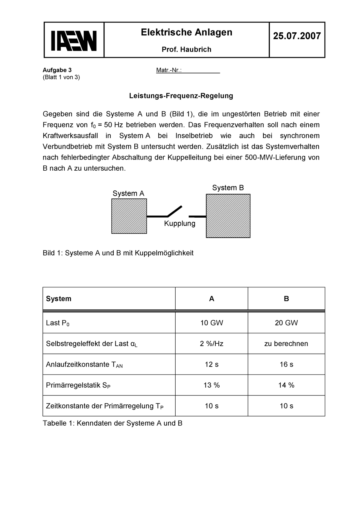 07 H Aufgabe - PBEV Klausur - Elektrische Anlagen Prof. Haubrich 25 ...