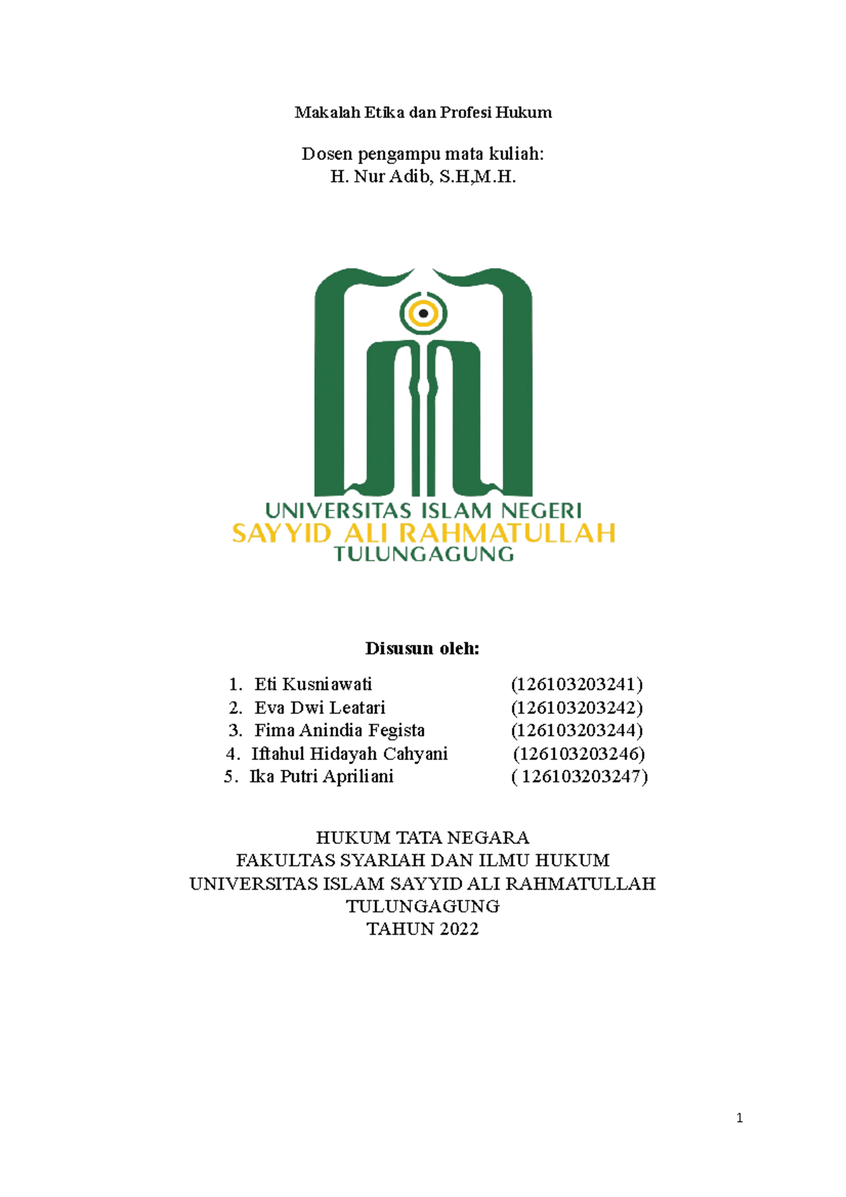 Etika Profesi Hukum KEL. 1 - Makalah Etika Dan Profesi Hukum Dosen ...