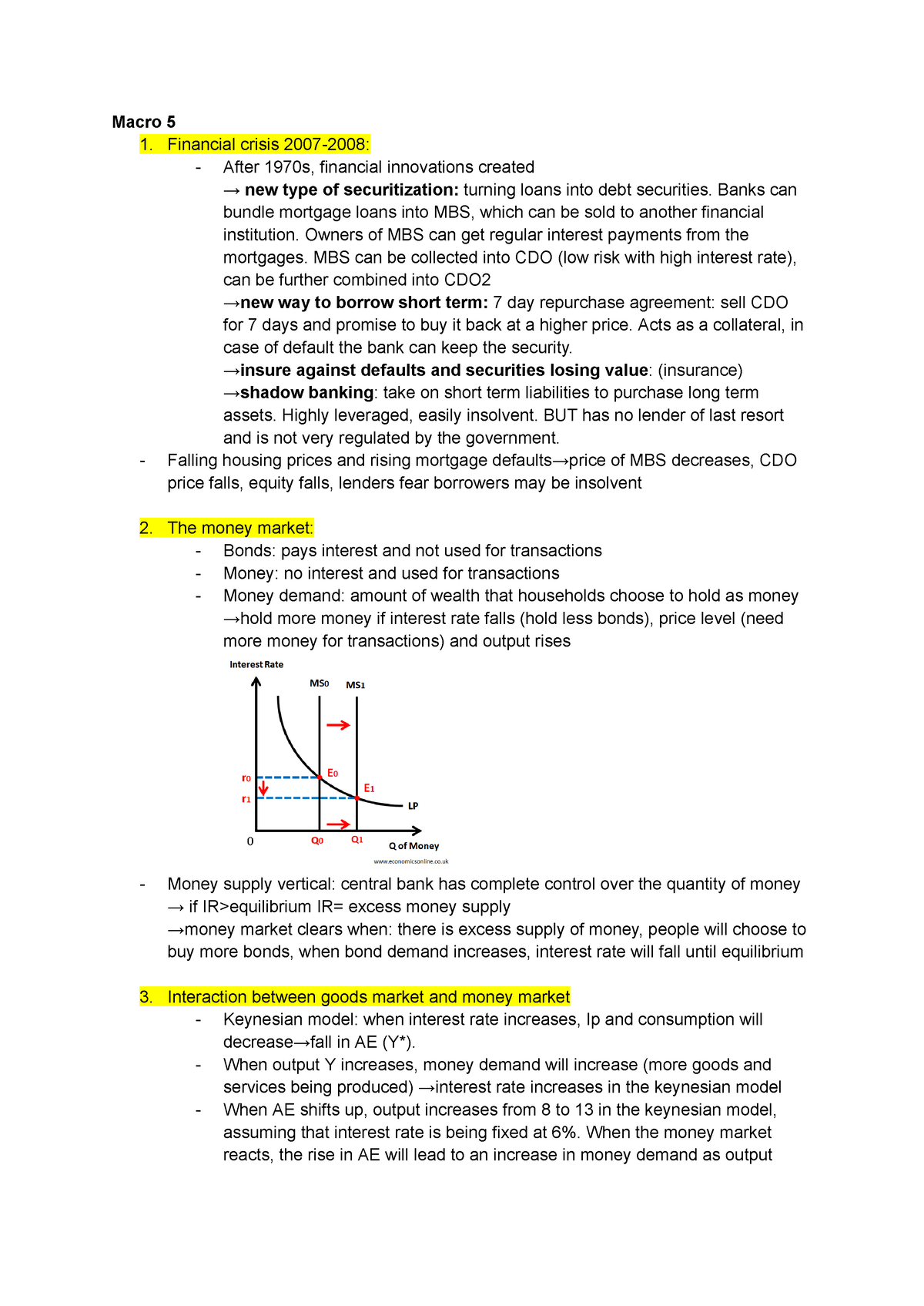 Macro 5 Notes - Summary Introduction To Economic Analysis - Macro 5 1 ...