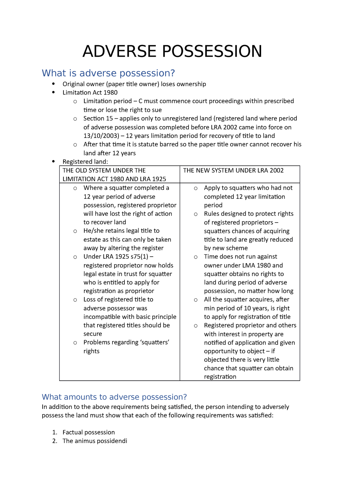 Revision 5 Adverse Possession What Is Adverse Possession Original Owner Paper Itle Owner 4467