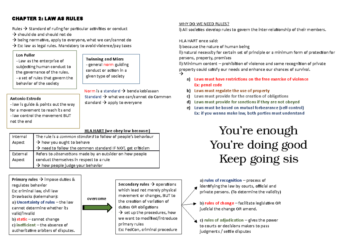 Chapter 2 notes and details of law and morality - CHAPTER 2 : LAW AS ...