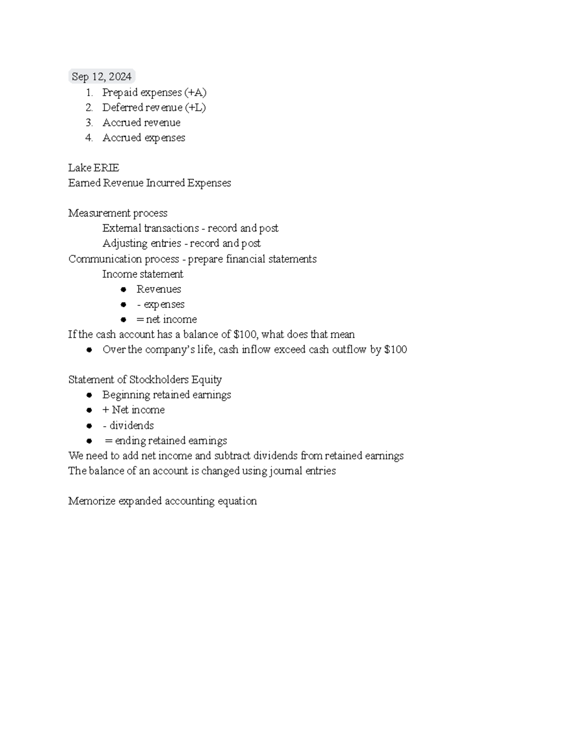 Acctg 201 Lecture Sep 12 2024 1 Prepaid Expenses A 2 Deferred