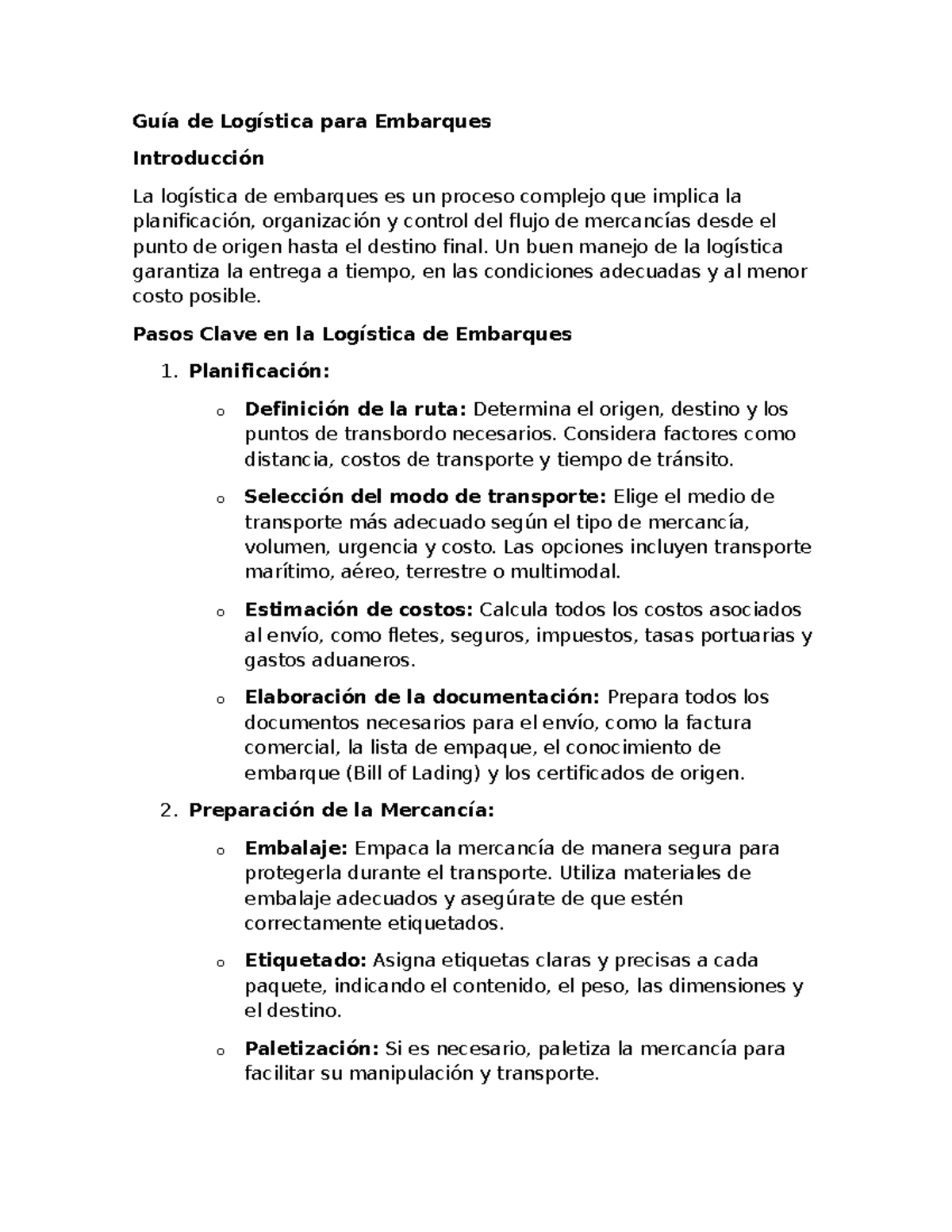 Guía de Logística para Embarques - Guía de Logística para Embarques ...