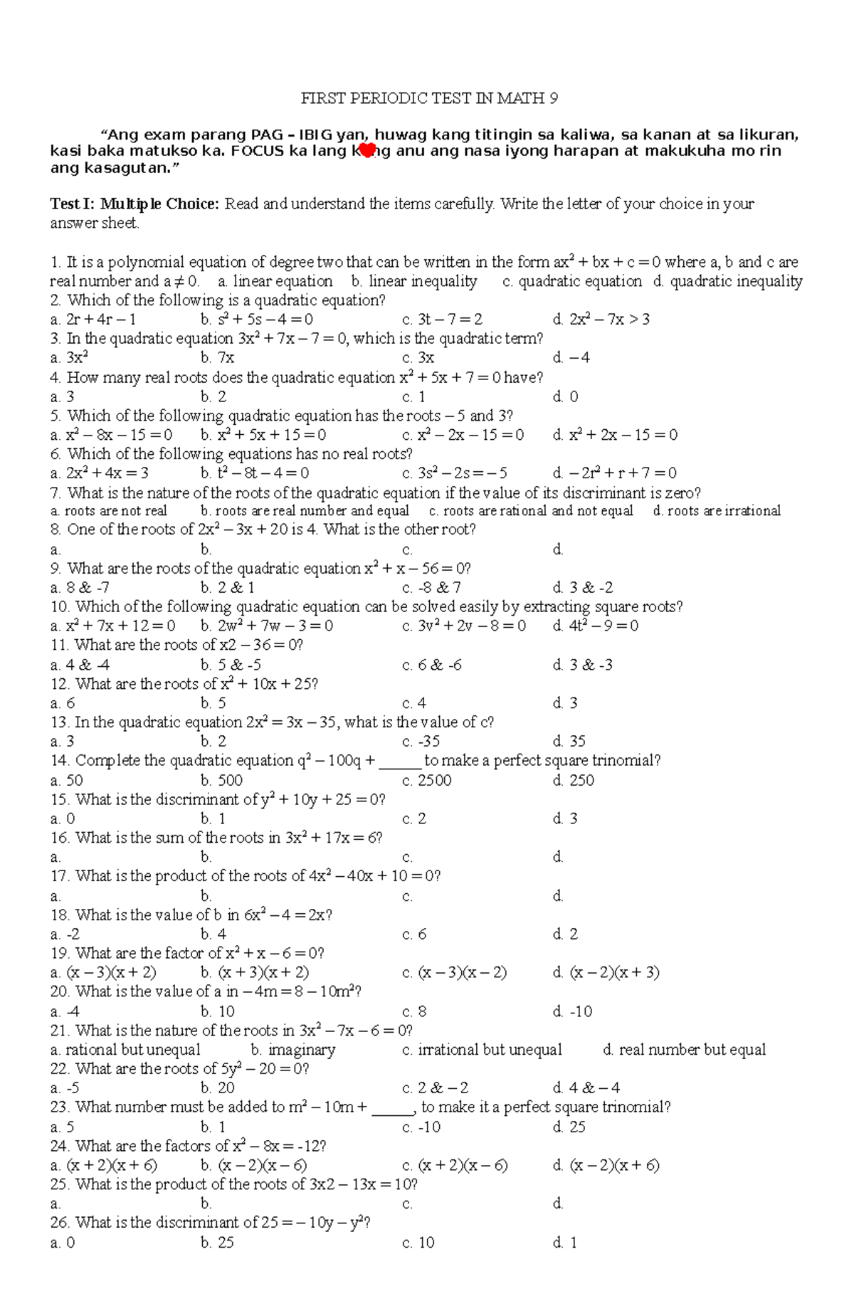 1stptmat 9 math is love learning math makes fun first periodic