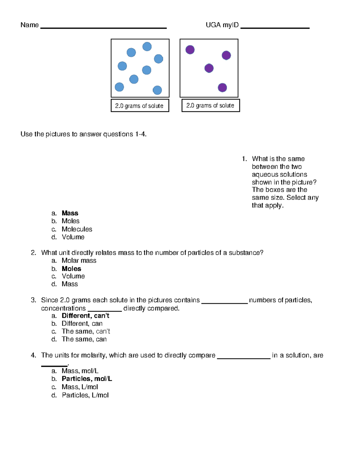 Chem HW due 1017 Basics of Chem Kitzmiller HW on 10/17 Name UGA