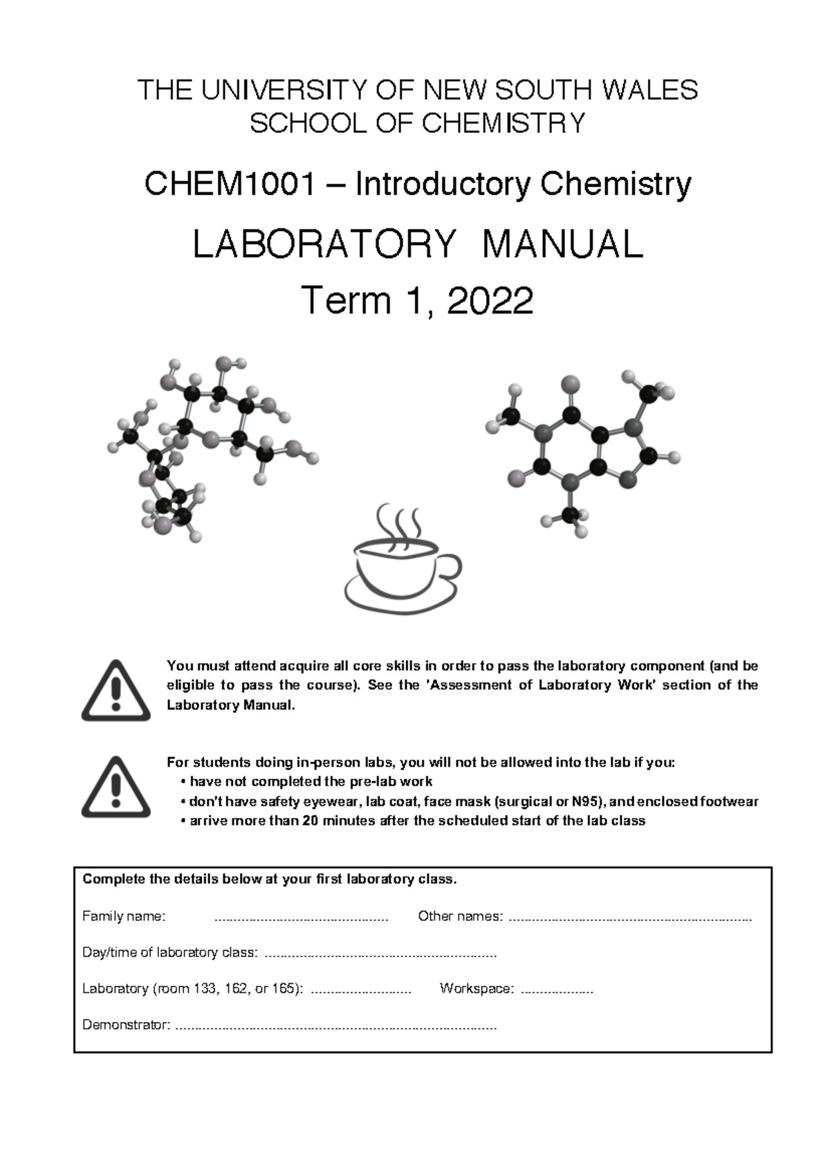 Chem pg18 - Chem q - THE UNIVERSITY OF NEW SOUTH WALES SCHOOL OF ...