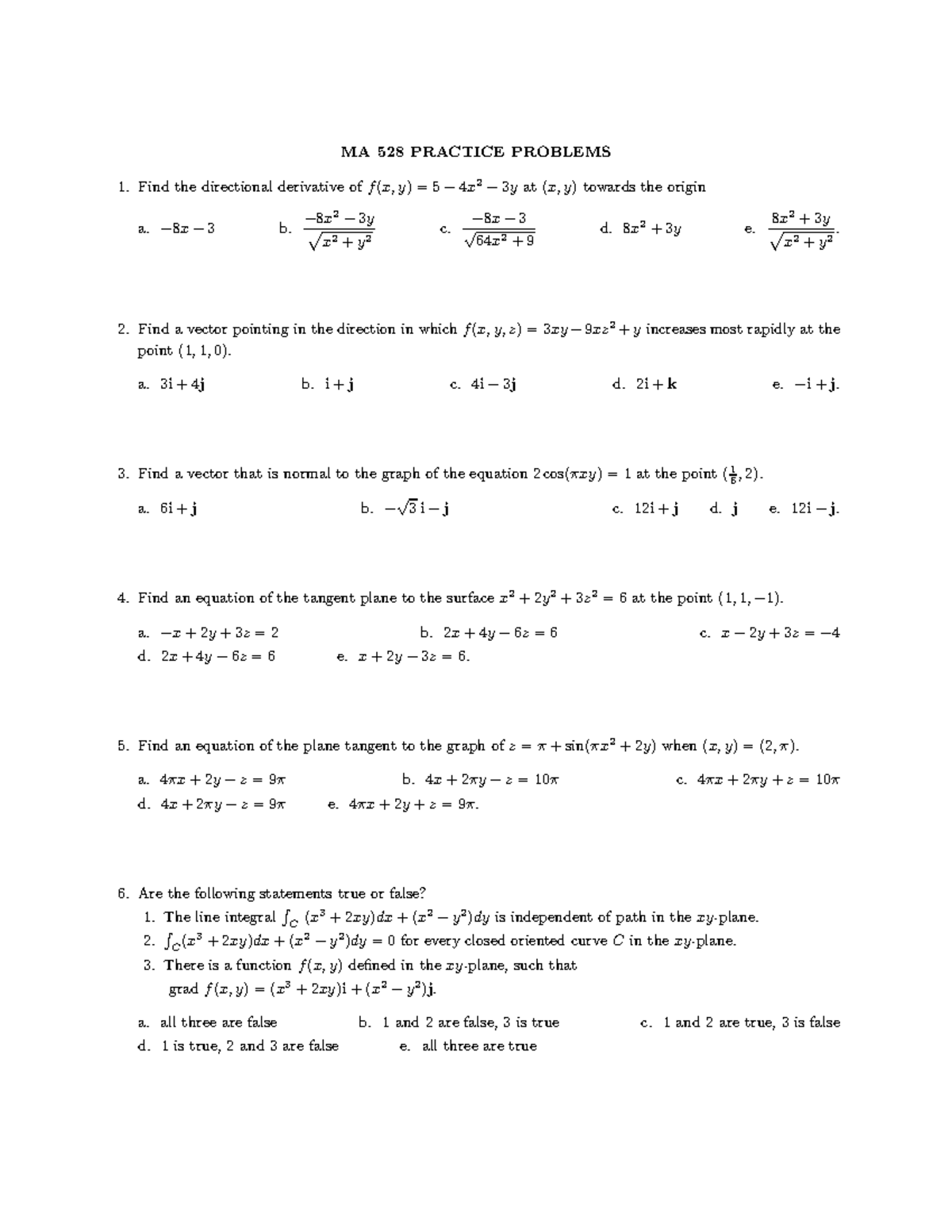 Ma528 practice problems ma 528 practice problems find the directional