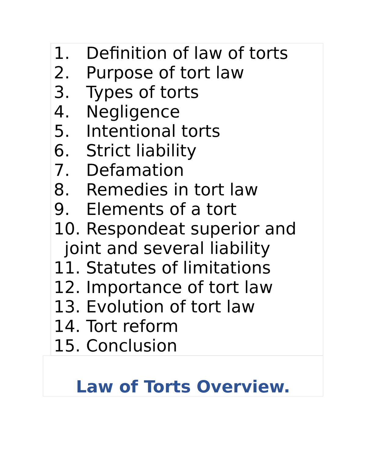 Law Of Torts - Definition Of Law Of Torts Purpose Of Tort Law Types Of ...