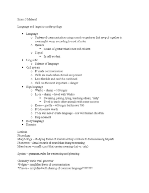 Final Exam Study Guide Fall 2020 Anth 1200 Introduction To