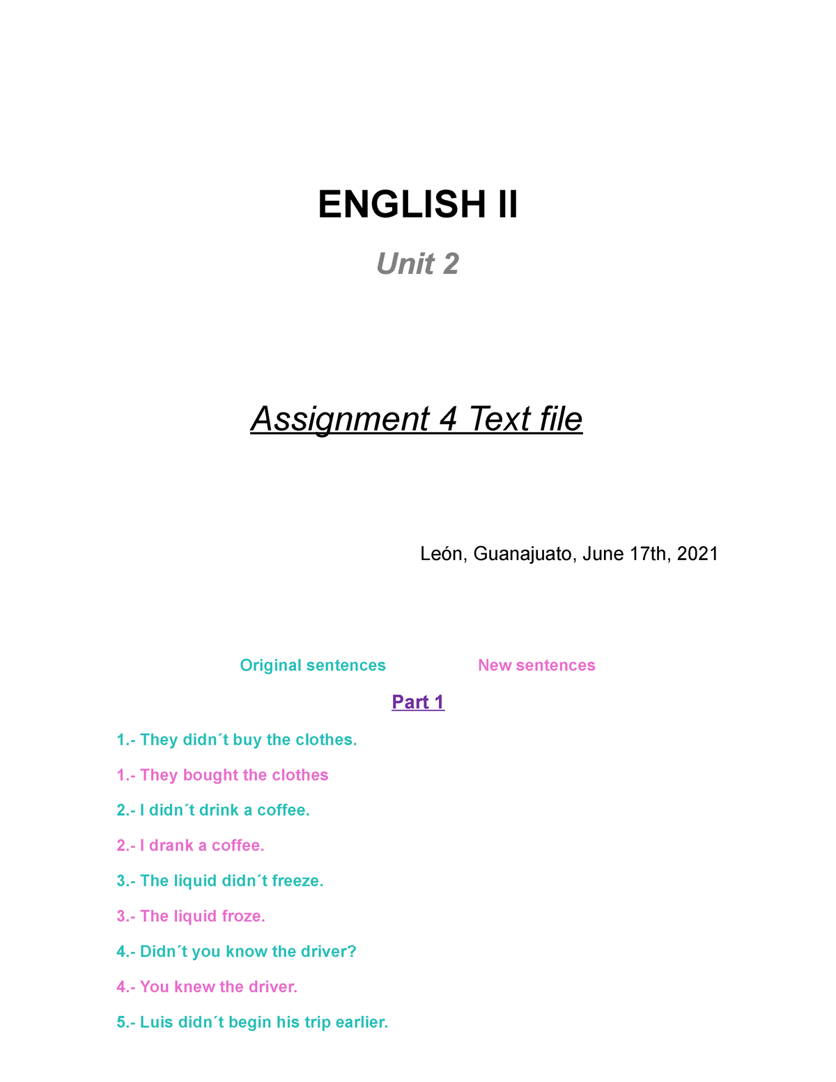 assignment 1 ingles 4 uveg