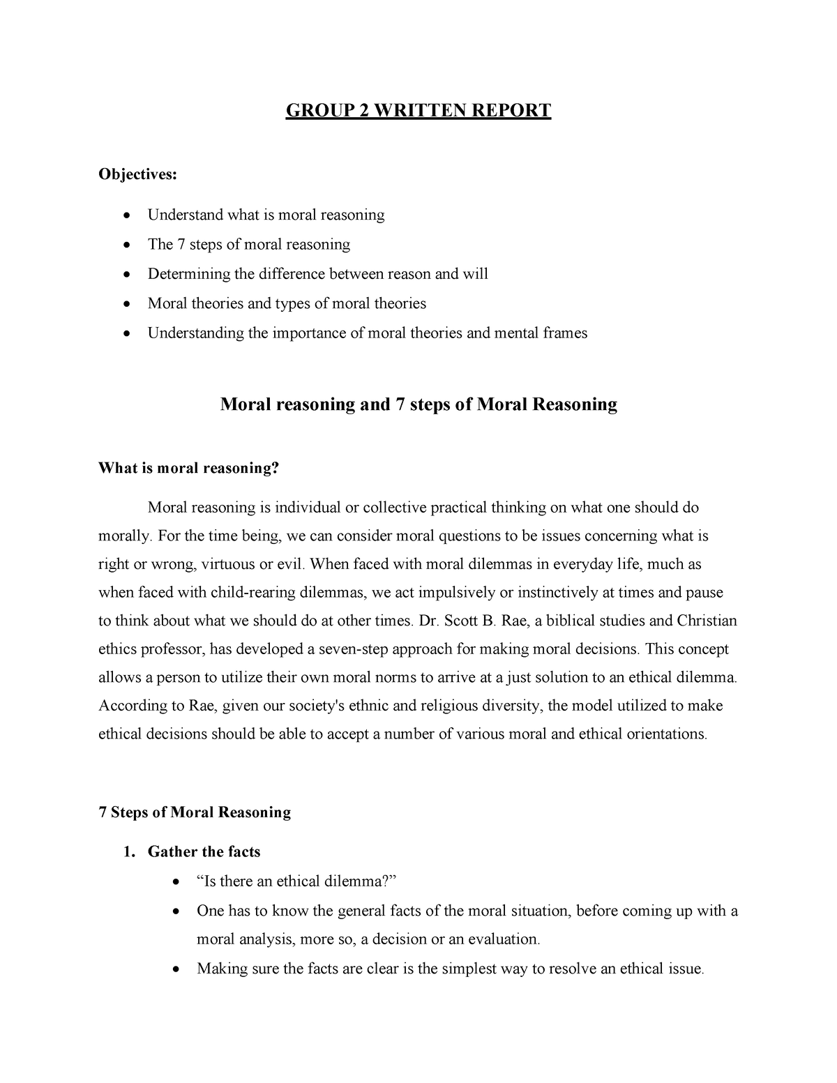 moral reasoning essay examples