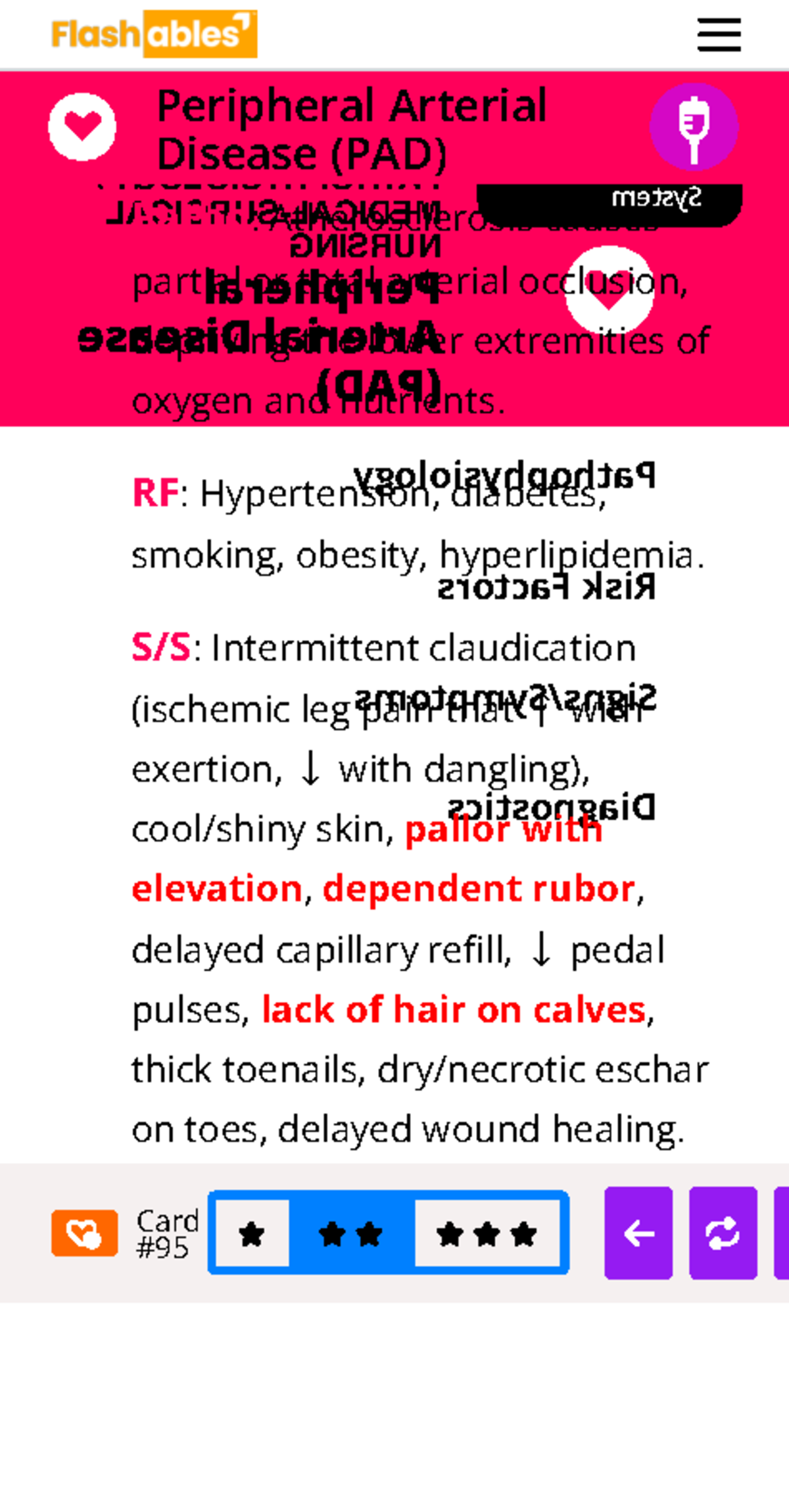 Med Surg Peripheral Arterial Disease Pad Level Up Rn Nursing