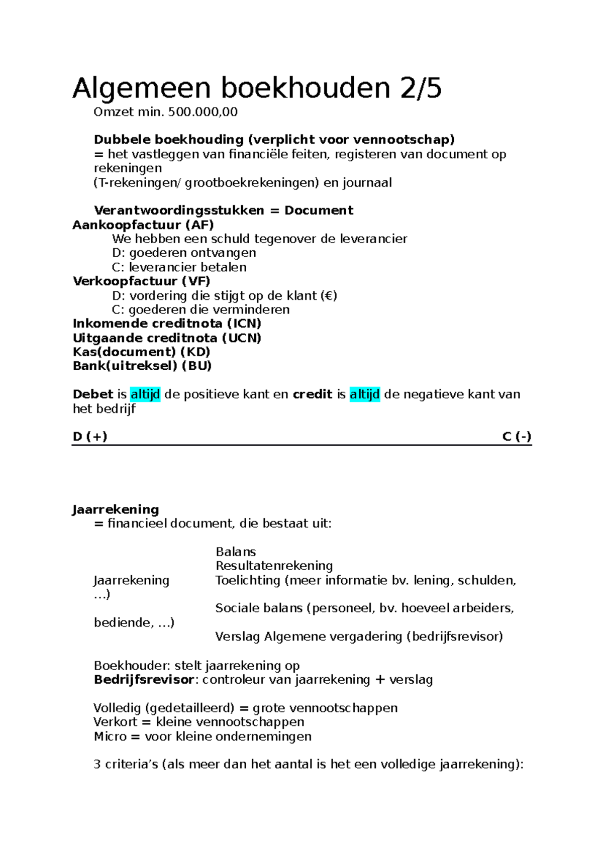 Algemeen Boekhouden 2 - 500, Dubbele Boekhouding (verplicht Voor ...